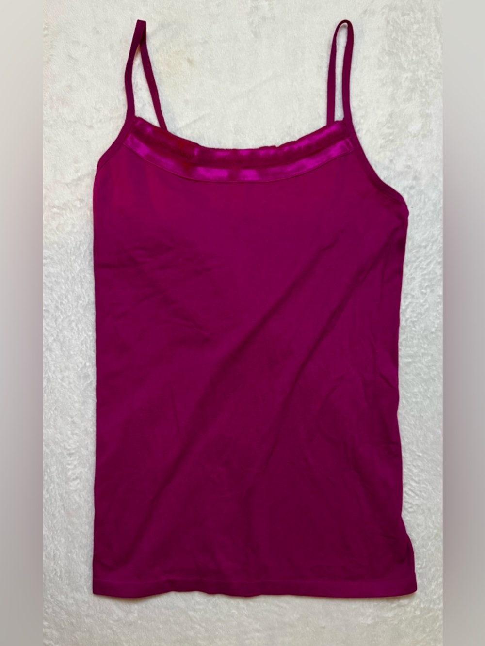 Women’s Fuchsia Satin-Trim Camisole Tank Top